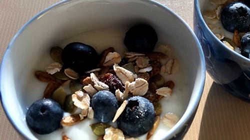 Yogurt With Blueberries And Nuts