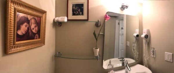 Retreat Bathroom Sink, Mirror, Hair Dryer